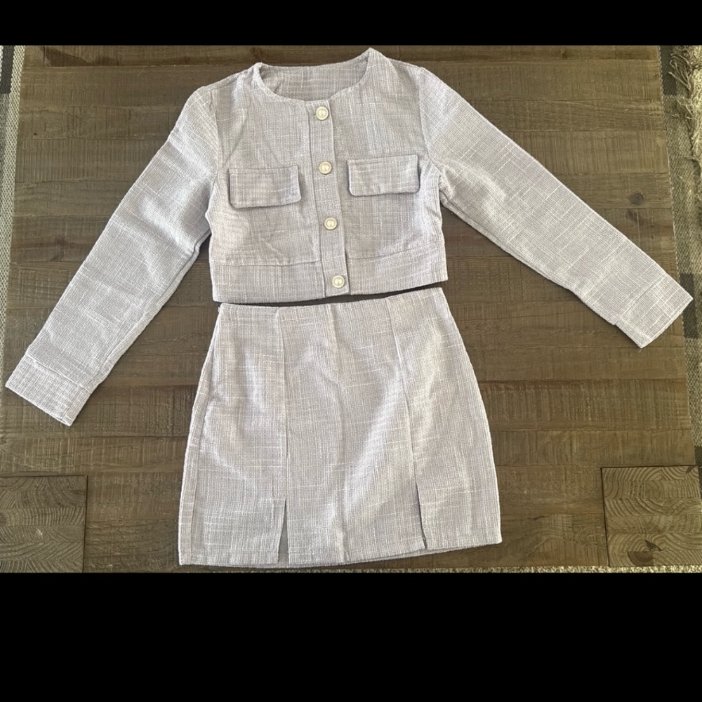Matching knitted blouse and top